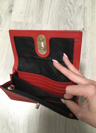 Кожаный красный кошелёк karen millen. оригинал!3 фото