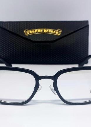 Chrome hearts стильные мужские имиджевые очки оправа черная с серебристым лого2 фото