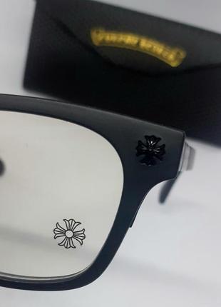 Chrome hearts стильные мужские имиджевые очки оправа черная с серебристым лого9 фото