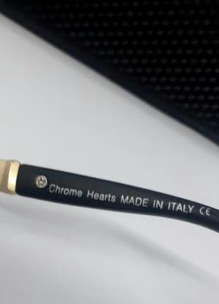 Chrome hearts стилтные мужские имиджевые очки оправа черная с золотом7 фото