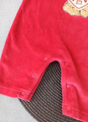 Велюровый теплый человечек ромпер слип для новорожденной девочки малышки одежда вещи3 фото