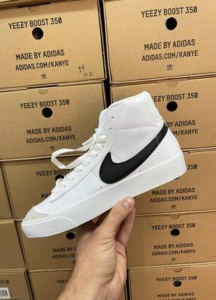 Кросівки nike blazer high black white / женские кроссовки найк блейзер кожанные демисезонные
