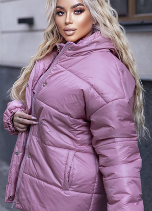 Куртка женская теплая с капюшоном размеры: 48-586 фото