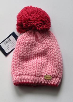 Дитяча шапка "мармеладка" рожева (46-50, підкладка фліс)2 фото