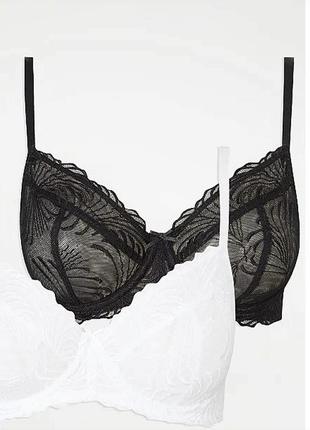 75-d+ бюст сеточка, чашки с вышивкой george