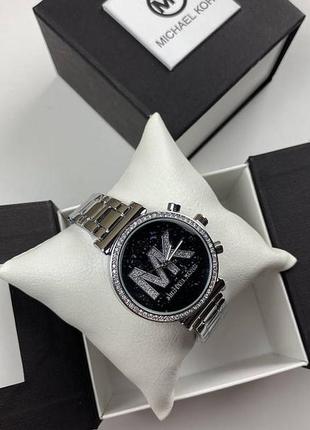 Жіночі наручні годинники в стилі michael kors в фірмовою подарунковій коробочці, кварцові годинники на руку майкл корс золотий з сріблом4 фото