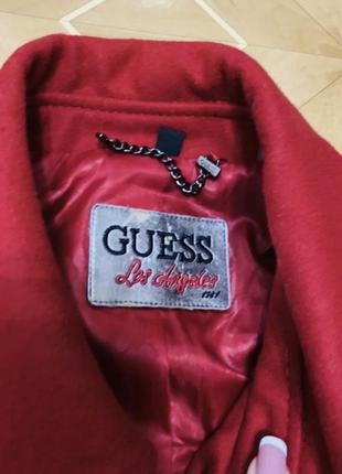 Шерстяне пальто guess насиченого червонного кольору2 фото