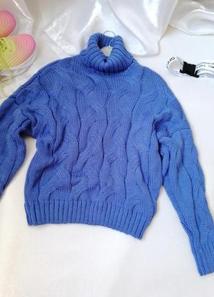 ⛔ светр велика в'язка кіска висока горловина гарний оверсайз объёмный свитер крупная вязка ко2 фото