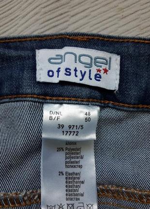Бомбезные фирменные стрейчевые джинсы декорированные апликацией батал angel of style4 фото