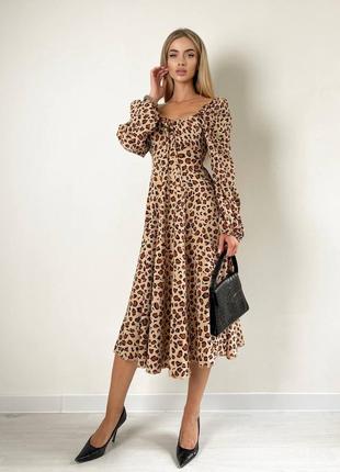 Сукня леопардова міді6 фото