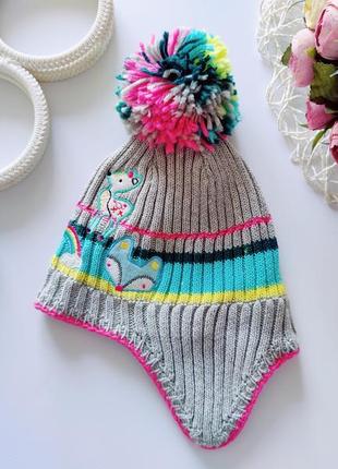 Тепла дитяча шапка для дівчинки  артикул: 128214 фото