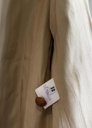Бежевый винтажный двубортный тренч jil sander made in italy оригинал10 фото