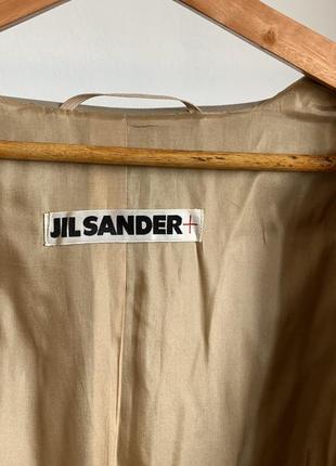 Бежевий вінтажний двобортний тренч jil sander made in italy оригінал9 фото