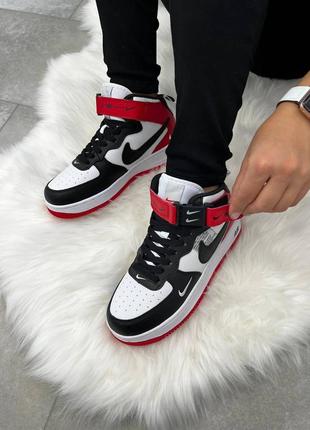 Жіночі кросівки nike air force mid utility white black red