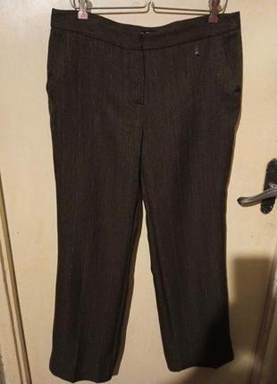 Элегантные,коричневые брюки в ёлочку,с карманами,большого размера,c p h