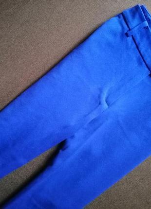 Сині короткі брюки бріджи класичні віскоза marks spenser8 фото