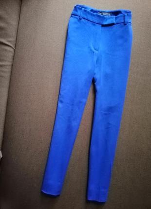 Сині короткі брюки бріджи класичні віскоза marks spenser6 фото