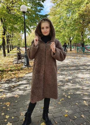 Шуба жіноча дублянка жіноча пальто жіноче 105 см еко матеріали5 фото