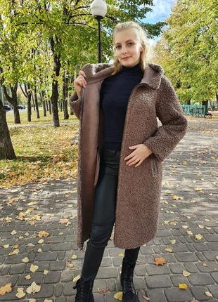 Шуба жіноча дублянка жіноча пальто жіноче 105 см еко матеріали8 фото