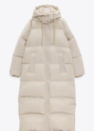 Новый длинный пуховик, zara, последняя колечья, м