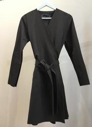 Пальто с поясом на запах кимоно шоколад1 фото