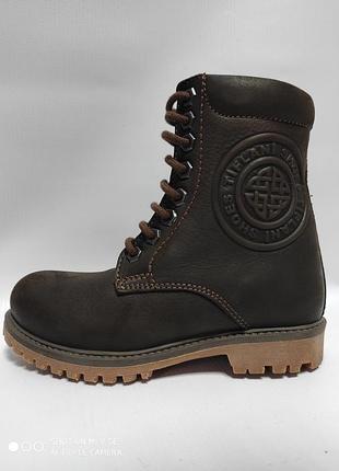 Распродажа!!тiflani кожаные стильные зимние сапоги ботинки для мальчиков на овчине