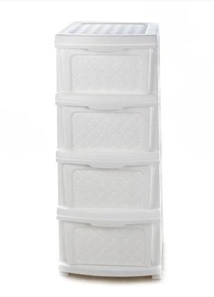 Пластиковый комод, шкафчик, органайзер, тумбочка, тумба с цельным ящиком белый3 фото