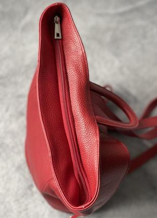 Шкіряний темно-червоний рюкзак stella, італія, кольори в асортименті4 фото