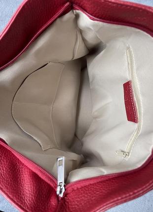 Шкіряний темно-червоний рюкзак stella, італія, кольори в асортименті7 фото