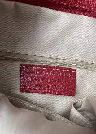 Шкіряний темно-червоний рюкзак stella, італія, кольори в асортименті8 фото
