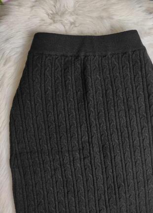 Женский теплый костюм ebelieve вязаный комплект свитер и юбка черный размер s-m 44-467 фото