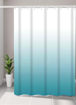 Шторка для ванной комнаты bathlux 180 x 180 люкс качество с водоотталкивающим покрытием, бирюзовый градиент2 фото