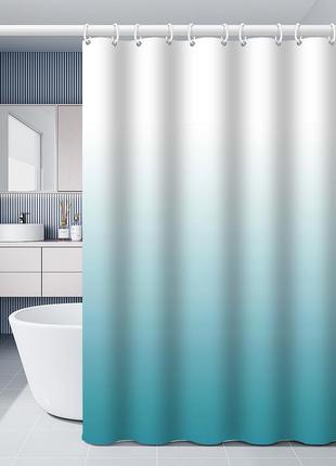 Шторка для ванной комнаты bathlux 180 x 180 люкс качество с водоотталкивающим покрытием, бирюзовый градиент