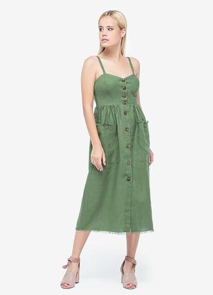 Сукня morandi з накладними карманами зелений колір розмір xs