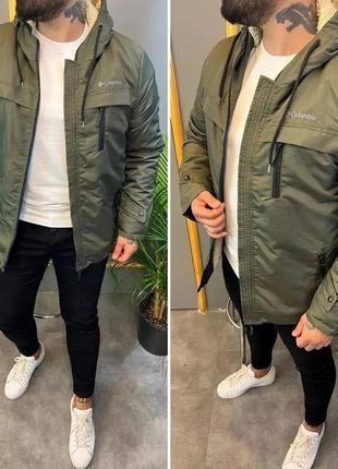 Новинка на складі 😍 чоловіча утеплена куртка парка на овчині columbia