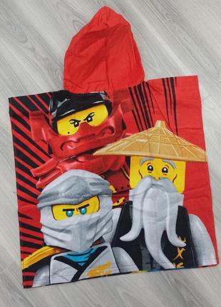 Полотенце-пончо пляжное ниндзяго ninjago lego 60х120 см2 фото