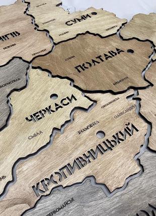 Карта україни на акрилі з підсвіткою між областями колір helsinki3 фото