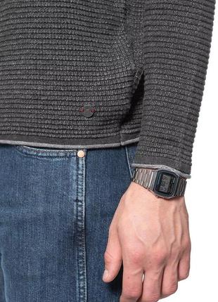 Мужской свитер mustang (фактурный) темно-серый7 фото