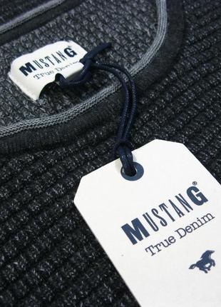 Мужской свитер mustang (фактурный) темно-серый3 фото