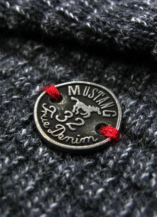 Мужской свитер mustang (фактурный) темно-серый4 фото