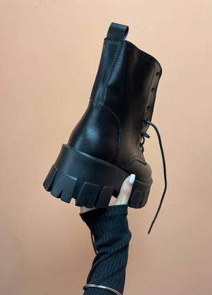 ❄️no name black leather boots❄️ботинки жіночі зимні з хутром, женские ботинки зимние чёрные, черевики жіночі зимні4 фото