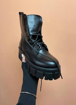 ❄️no name black leather boots❄️ботинки жіночі зимні з хутром, женские ботинки зимние чёрные, черевики жіночі зимні2 фото