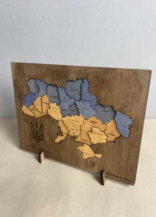 Міні карта україни 3d пазл 30*24 см колір flag22 фото