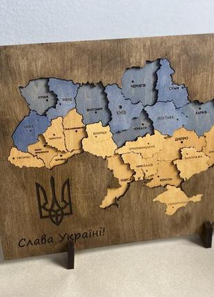 Міні карта україни 3d пазл 30*24 см колір flag21 фото