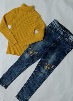 Гольф, джинсы nutmeg на 4-5 лет на 110 см