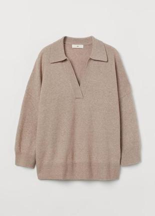 Трендовый свитер джемпер с воротником оверсайз от h&m