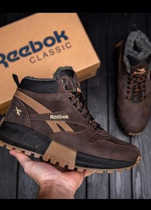 Чоловічі зимові черевики reebok, зимние кожаные ботинки, кроссовки