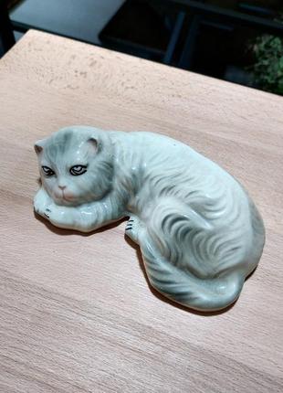 Кот, винтажная фарфоровая статуэтка. вербилки, ссср.5 фото