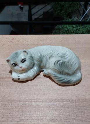 Кот, винтажная фарфоровая статуэтка. вербилки, ссср.2 фото