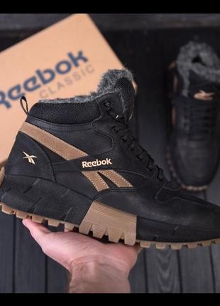 Чоловічі зимові черевики reebok, зимние кожаные ботинки, кроссовки